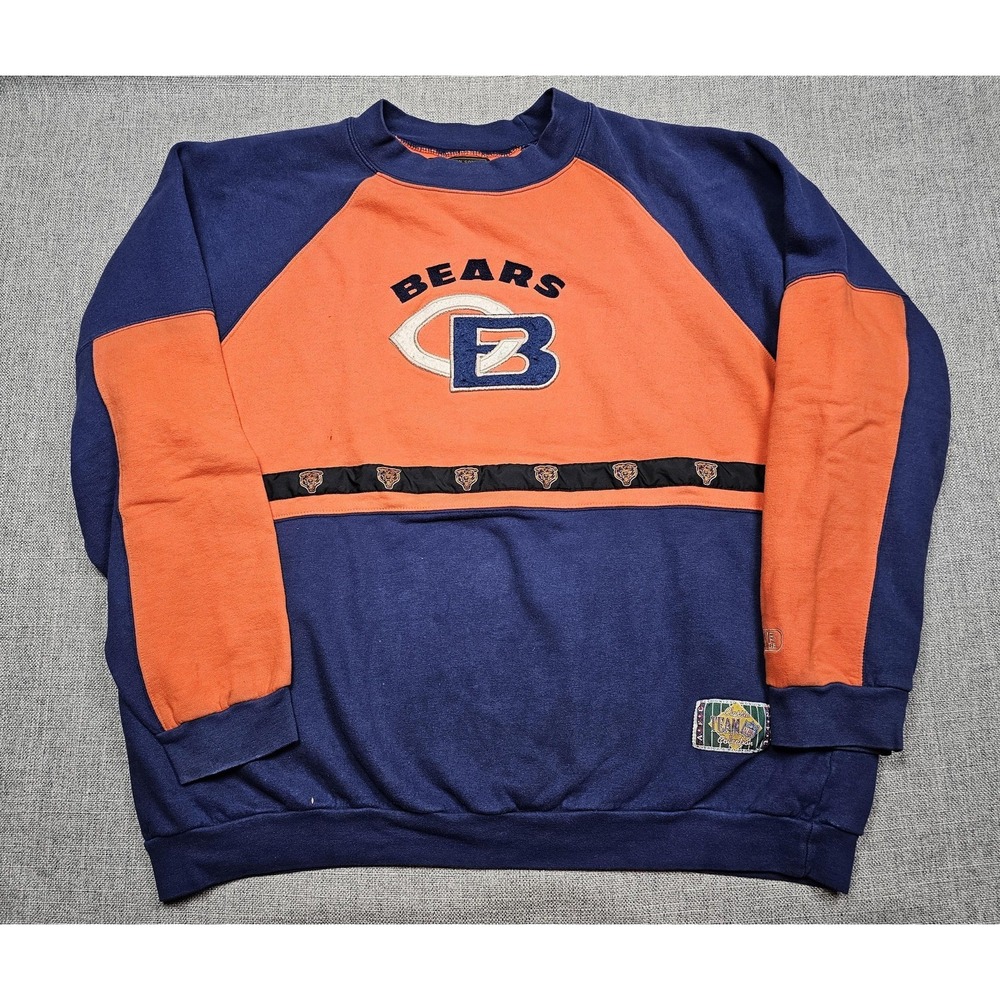 VINTAGE Chicago Bears Sweatshirt Mens Medium Blue NFL Football Mirage 90s
